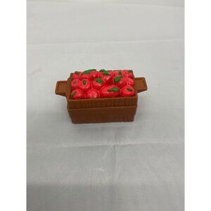 Fisher Price Little People Red Apples Food Crate Box Farmers Market Store